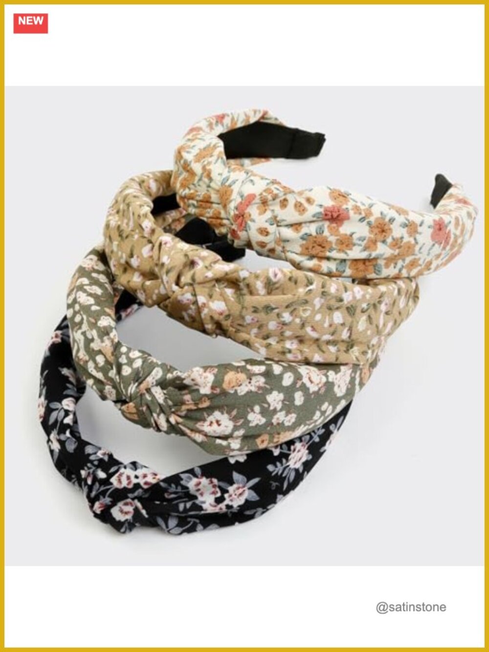 Women's Knotted Headbands 4 Pack Polyester Non Slip Boho Hair Accessories
